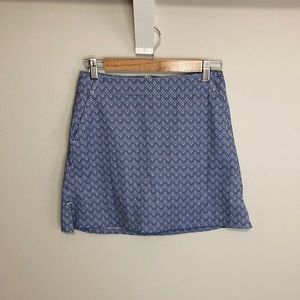 Lady Hagen Blue Geometric pattern golf skirt, skorts, size 0